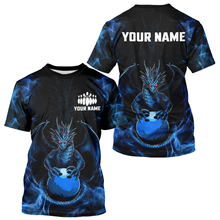 Load image into Gallery viewer, Blue Dragon Custom Name Bowling Shirts For Men, Bowling Team Shirt Bowling League HNT39