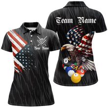 Load image into Gallery viewer, Billiard Shirt American Flag Eagle Billiard Jersey for Women Polo &amp; 1/4 Zip Shirt Team NNT01
