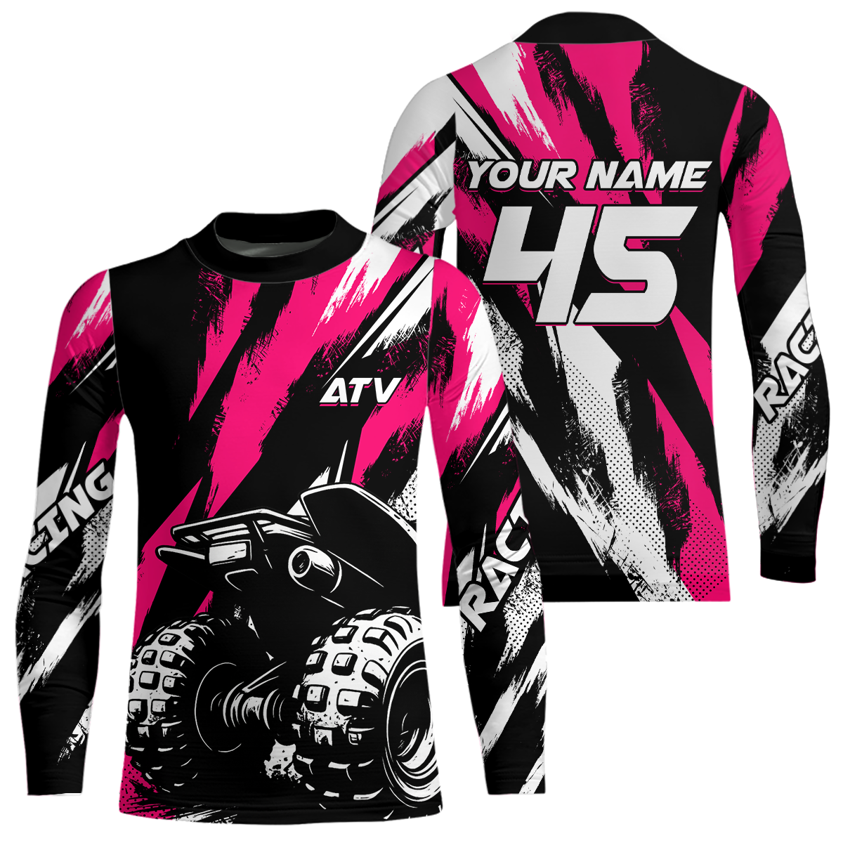 Custom Pink ATV Motocross Jersey Racing Shirts UPF30+ Off-Road Jersey Kid Men Women DNT11