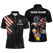 Load image into Gallery viewer, Custom 9 Ball American Flag Eagle Billiard Shirts for Men Billiard Team Shirts Billiard League NNT70