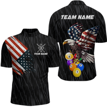 Load image into Gallery viewer, Custom 9 Ball American Flag Eagle Billiard Shirts for Men Billiard Team Shirts Billiard League NNT70