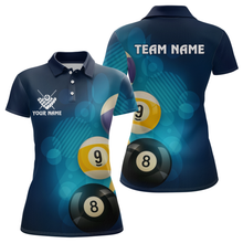 Load image into Gallery viewer, Custom 8 Ball Billiard Shirts for Women Billiard Team Shirts Billiard Uniform Polo &amp; 1/4 Zip Shirt NNT76