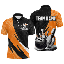 Load image into Gallery viewer, Custom Orange Bowling Custom Men Bowling Shirt Polo &amp; Quarter-Zip Bowling Team Jerseys HNT75