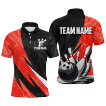 Load image into Gallery viewer, Custom Red Bowling Custom Men Bowling Shirt Polo &amp; Quarter-Zip Bowling Team Jerseys HNT75