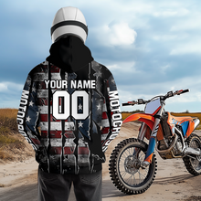 Load image into Gallery viewer, Custom US Flag Motocross Hoodie Off-Road Quad Bike Hoodie for Kid Men Women HOT10