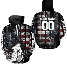 Load image into Gallery viewer, Custom US Flag Motocross Hoodie Off-Road Quad Bike Hoodie for Kid Men Women HOT10
