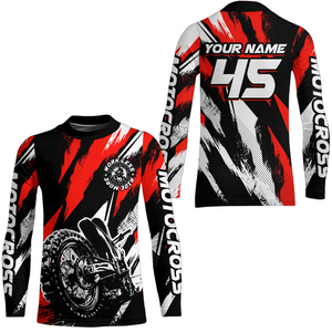 Personalized Red Motocross Racing Jersey Men Women Kid Upf30+ Dirt Bike Jersey Shirt Racing Jersey DNT03