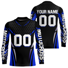Load image into Gallery viewer, Blue Dirt Bike Jersey Off-Road Shirt Custom Youth Motocross Jersey UPF30+ Kid Men Women DNT82