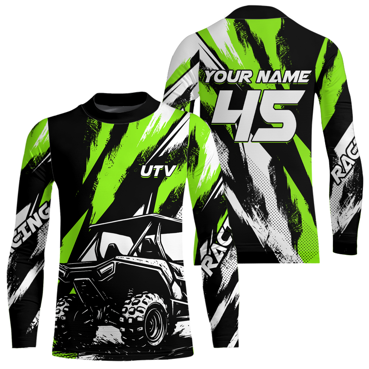 Green UTV Motocross Shirt Kid Men Women UPF30+ Off-Road UTV Racing Jersey DNT28