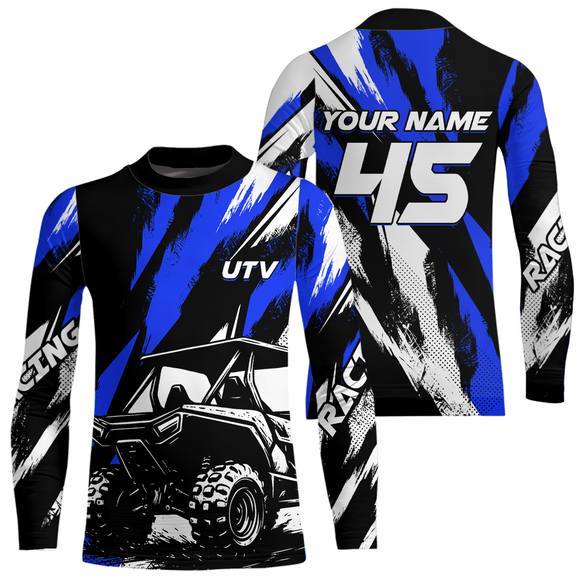 Blue UTV Motocross Shirt Kid Men Women UPF30+ Off-Road UTV Racing Jersey DNT28