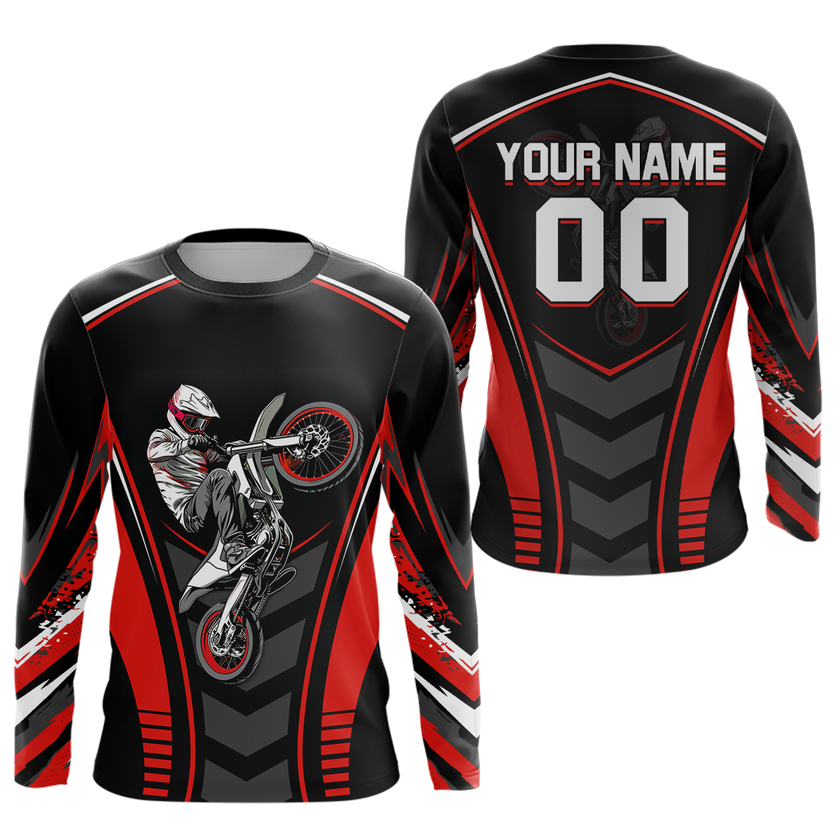 Red Youth Dirt Bike Jersey MX Off-Road Motocross Shirt Racing Shirt Kid Men Women DNT55
