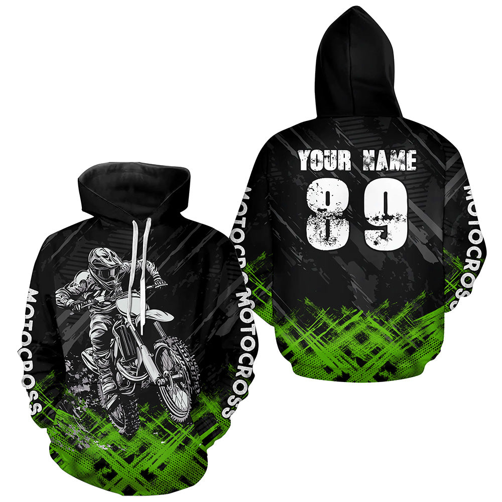 Adult&Kid Green Custom Dirt Bike Jersey Motocross Jersey Upf30+ Motocross Shirt| CTP87