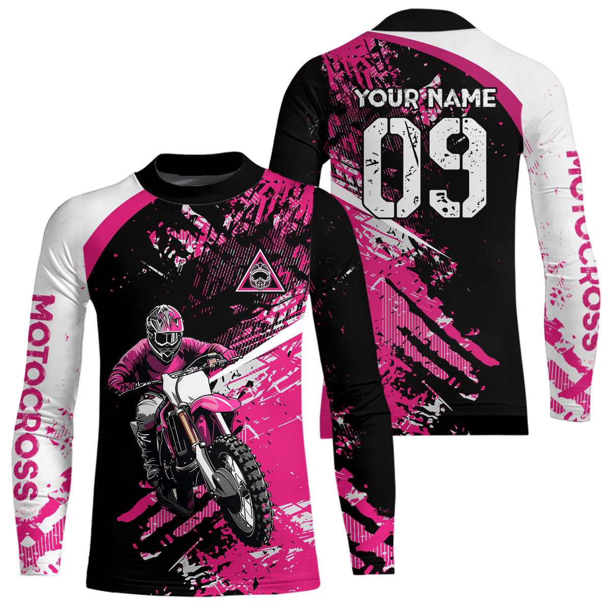 Adult&Kid Custom Motocross Jersey Pink UPF30+ MX Racing Biker Off-road Dirt Bike Racewear| CTP31