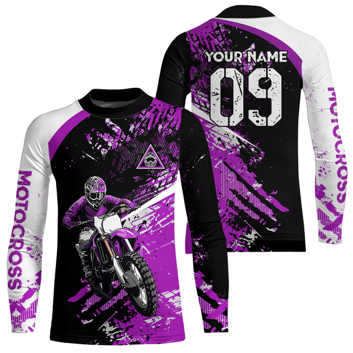 Adult&Kid Custom Motocross Jersey Purple UPF30+ MX Racing Biker Off-road Dirt Bike Racewear| CTP31