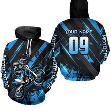 Load image into Gallery viewer, Adult&amp;Kid Custom Blue Dirt Bike Jersey Motocross Shirt Upf30+ Motocross Shirt| CTP96