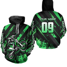 Load image into Gallery viewer, Adult&amp;Kid Custom Green Dirt Bike Jersey Motocross Shirt Upf30+ Motocross Shirt| CTP96