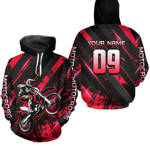 Adult&Kid Custom Red Dirt Bike Jersey Motocross Shirt Upf30+ Motocross Shirt| CTP96