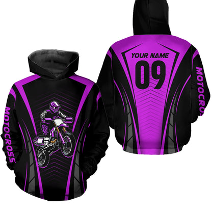 Custom Motocross Jersey Purple UPF30+ Dirt Bike Shirt MX Racing Racewear Adult&Kid| CTP50