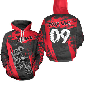 Adult&Kid Red Custom Dirt Bike Jersey Extreme Motocross Shirt Mens Women| CTP97