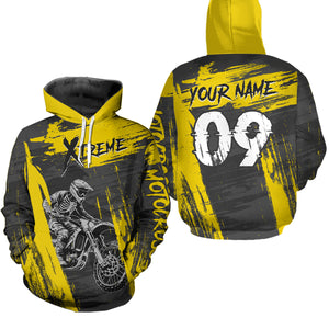 Adult&Kid Yellow Custom Dirt Bike Jersey Extreme Motocross Shirt Mens Women| CTP97