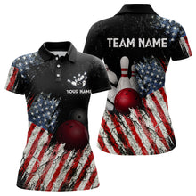 Load image into Gallery viewer, American Flag Bowling Jersey Men And Women Custom Bowling Team Shirts Unisex Bowling Polo Quarter-zip CP25