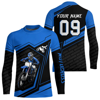 Custom Motocross Jersey Blue Dirt Bike Clothes Upf30+ Mens Women Motorcycle Jersey| CTP58