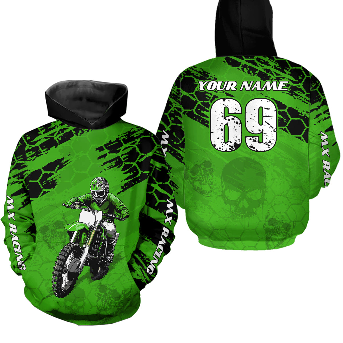 Custom Green Motocross Jersey for Men Women Upf30+ Dirt Bike Shirt Motorcycle Jersey| CTP71