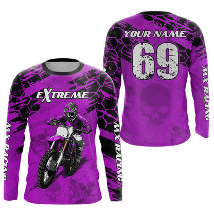 Custom Purple Motocross Jersey for Men Women Upf30+ Dirt Bike Shirt Motorcycle Jersey| CTP71