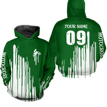Load image into Gallery viewer, Adult&amp;Kid green custom dirt bike jersey Motocross jersey upf30+ mens women Motocross Shirt| CTP06