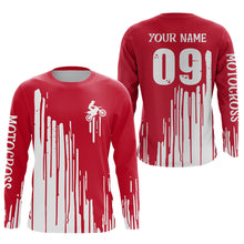 Load image into Gallery viewer, Adult&amp;Kid red custom dirt bike jersey Motocross jersey upf30+ mens women Motocross Shirt| CTP06