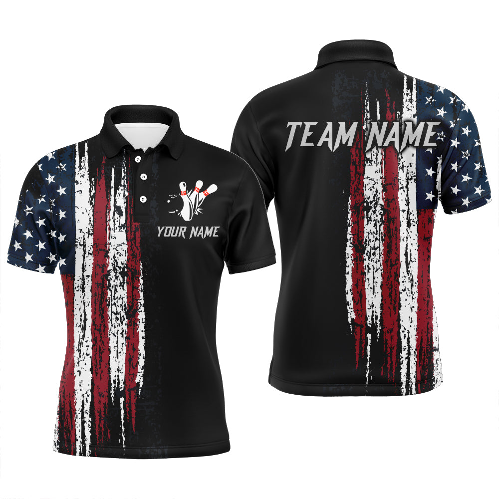American Flag Bowling Jersey Men And Women Custom Bowling Shirts Unisex Polo Bowling Team Shirt CP16