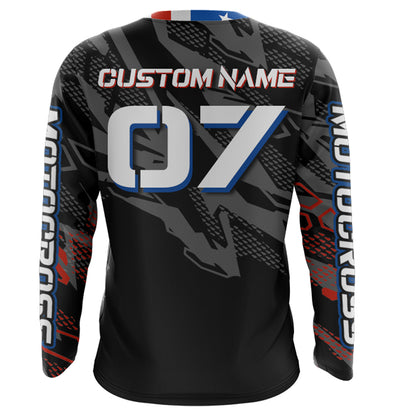 Adult&Kid American Flag Custom Dirt Bike Jersey Motocross Jersey Upf30+ Motocross Shirt| CTP95