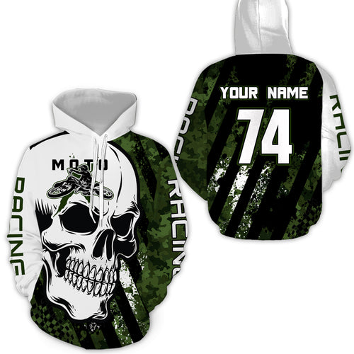 Custom Dirt Bike Hoodie Skull Motocross Hooded Jersey Mens Women Youth Motorcycle Hoodie| CTP40