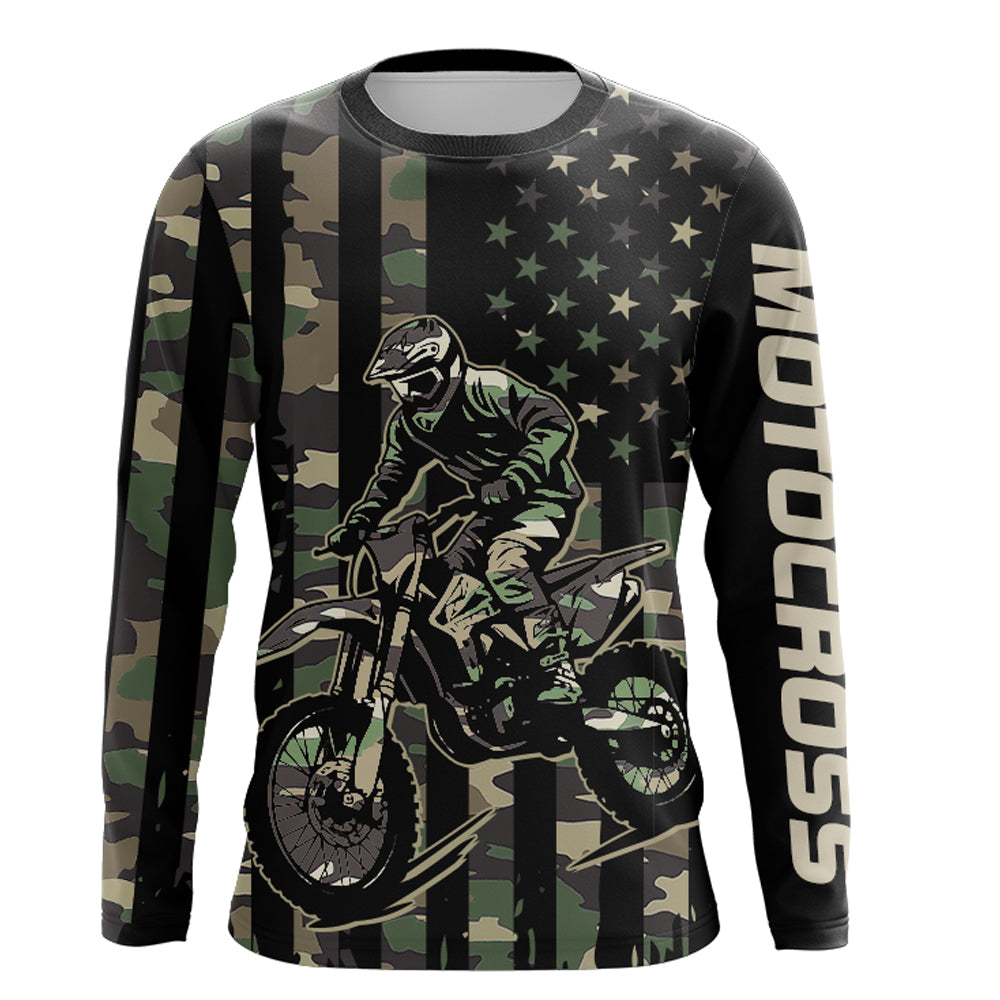 Adult&Kid Custom Camo Dirt Bike Jersey Motocross Jersey Upf30+ Motocross Shirt| CTP91