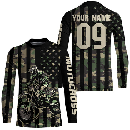 Adult&Kid Custom Camo Dirt Bike Jersey Motocross Jersey Upf30+ Motocross Shirt| CTP91