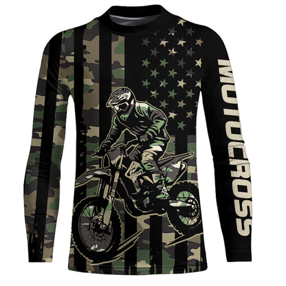 Adult&Kid Custom Camo Dirt Bike Jersey Motocross Jersey Upf30+ Motocross Shirt| CTP91
