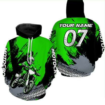 Custom Dirt Bike Jersey Green Motocross Jersey Upf30+ Mens Women Racing Shirt| CTP30