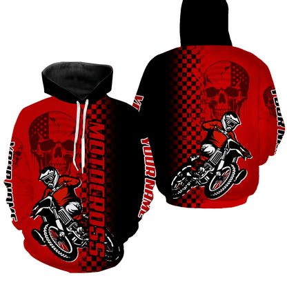 Adult&Kid Custom Motocross Jersey Skull UPF30+ MX Racing Biker Off-road Dirt Bike Racewear| CTP63