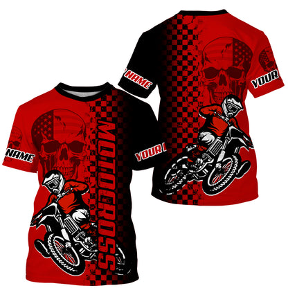 Adult&Kid Custom Motocross Jersey Skull UPF30+ MX Racing Biker Off-road Dirt Bike Racewear| CTP63