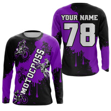 Load image into Gallery viewer, Purple custom dirt bike jersey adult&amp;kid Motocross jersey upf30+ mens women Motocross Shirt| CTP03