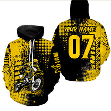 Load image into Gallery viewer, Adult&amp;Kid Yellow Custom Dirt Bike Jersey Motocross Jersey Upf30+ Motocross Shirt| CTP73