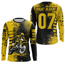 Load image into Gallery viewer, Adult&amp;Kid Yellow Custom Dirt Bike Jersey Motocross Jersey Upf30+ Motocross Shirt| CTP73