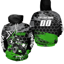 Load image into Gallery viewer, Green Atv Racing Hoodie Custom Quad Bike Shirt Upf30+ Adult Youth Off-Road Atv Motocross Hoooded  NHN008