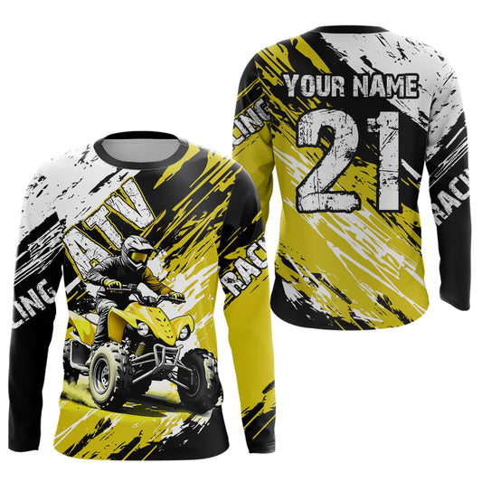 Yellow Atv Motocross Jersey Custom Off-Road Quad Bike Shirt For Men Women Kid Youth Mx Dirt Bike NHN006