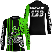 Load image into Gallery viewer, Adult&amp;Kid Custom Green Motocross Jersey Upf30+ Mens Women Dirt Bike Shirt Off Road Jersey| CTP100