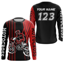 Load image into Gallery viewer, Adult&amp;Kid Custom Red Motocross Jersey Upf30+ Mens Women Dirt Bike Shirt Off Road Jersey| CTP100