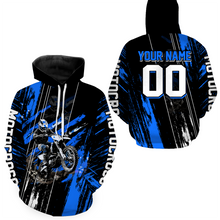 Load image into Gallery viewer, Adult&amp;Kid Blue Dirt Bike Jersey Motocross Jersey Upf30+ Custom Mens Women Off-Road Jersey| CTP05