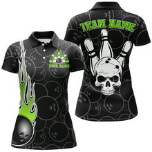 Load image into Gallery viewer, Women Skull Bowling Jersey Custom Bowling Team Shirts Unisex Bowling Women Short Sleeve Polo Shirt CP30