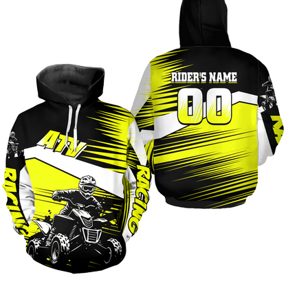 Custom Yellow ATV Motocross Hoodie Jersey Kids Youth Quad Racing Hoodie Shirt For Men Women NHN001