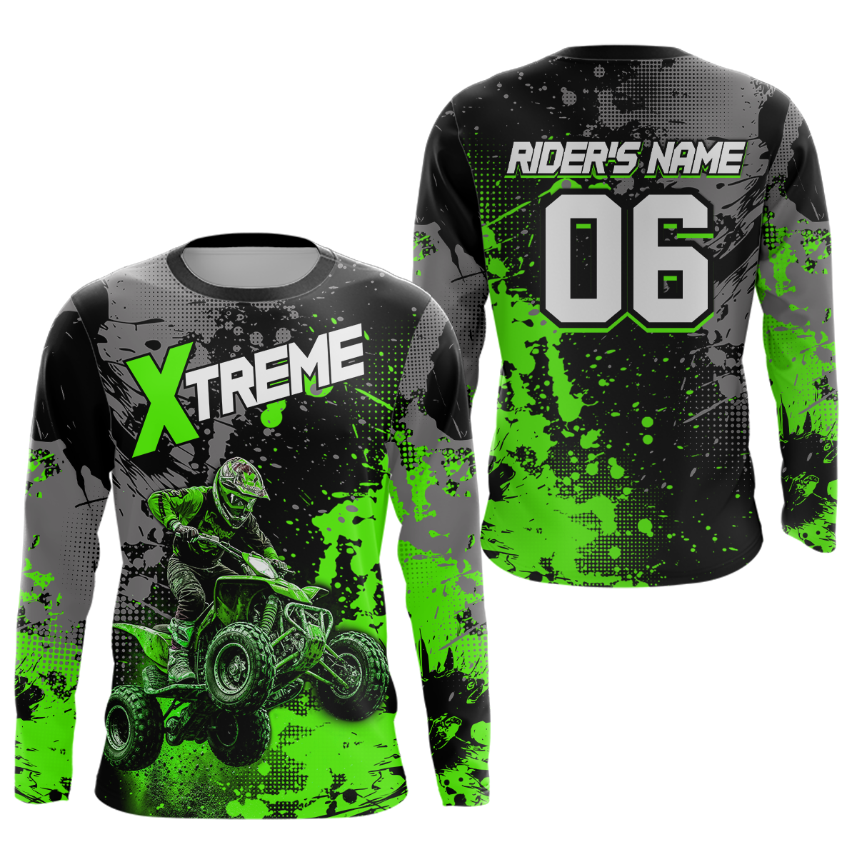 Custom Atv Motocross Shirt Green UPF30+ Extreme Quad Bike Off-Road Jersey Men Kid Mx Riding Shirts NHN010